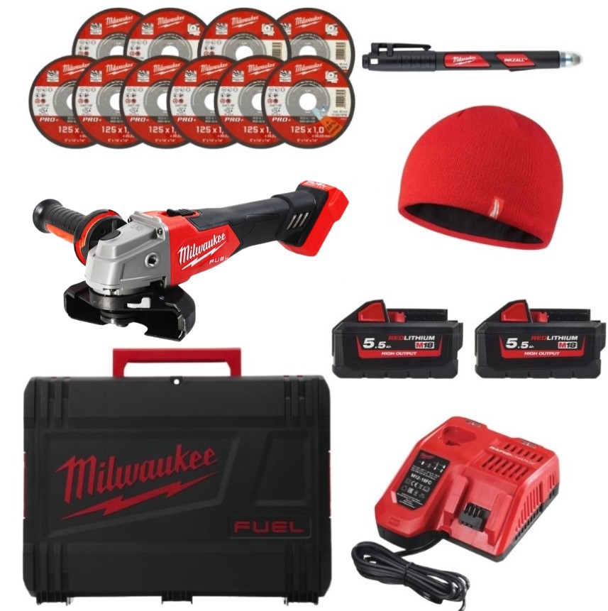 MILWAUKEE BLACK WEEK ZESTAW SZLIFIERKA KĄTOWA 125MM M18 FSAG125X MILWAUKEE BLACK WEEK ZESTAW SZLIFIERKA KĄTOWA 125MM M18 FSAG125X